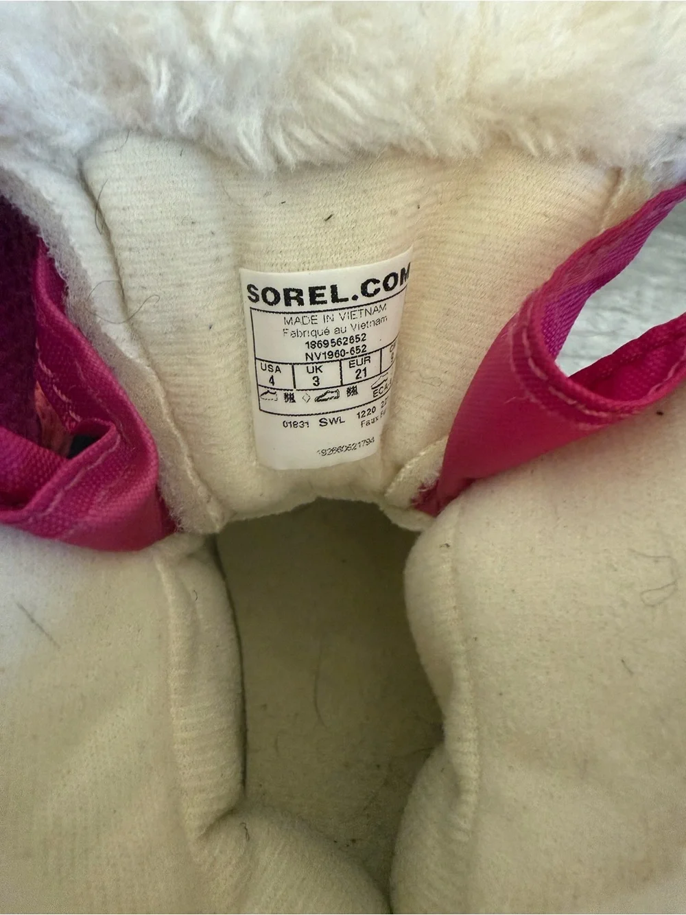 Sorel Kids Pink Magenta Winter Snow Boots with Faux Fur Trim 4 Toddler